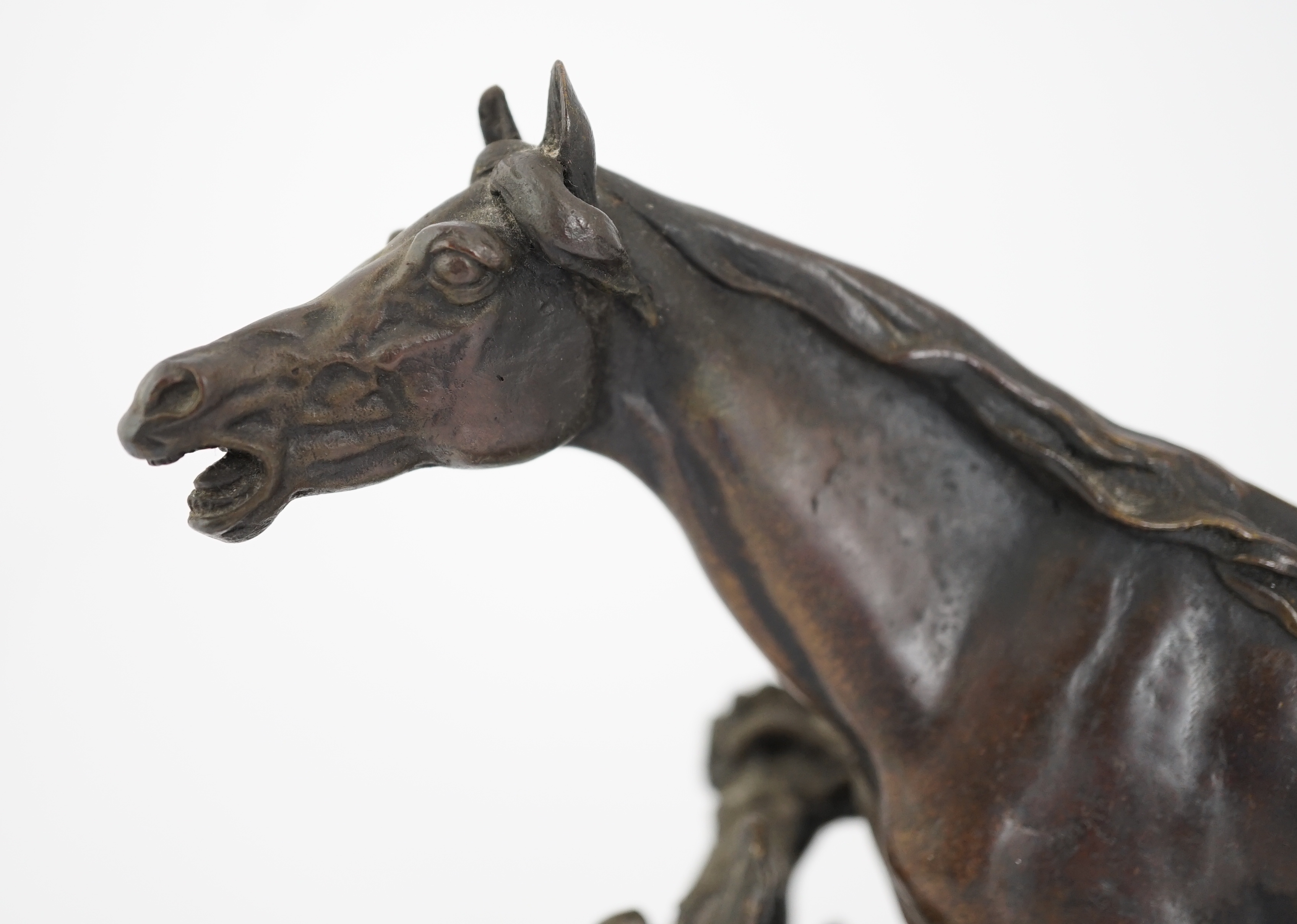 Pierre-Jules Mêne (French, 1810-1871), a 19th century French bronze model 'Cheval à la Barrière No.1 Djinn', 25cm wide, 10cm deep, 19cm high